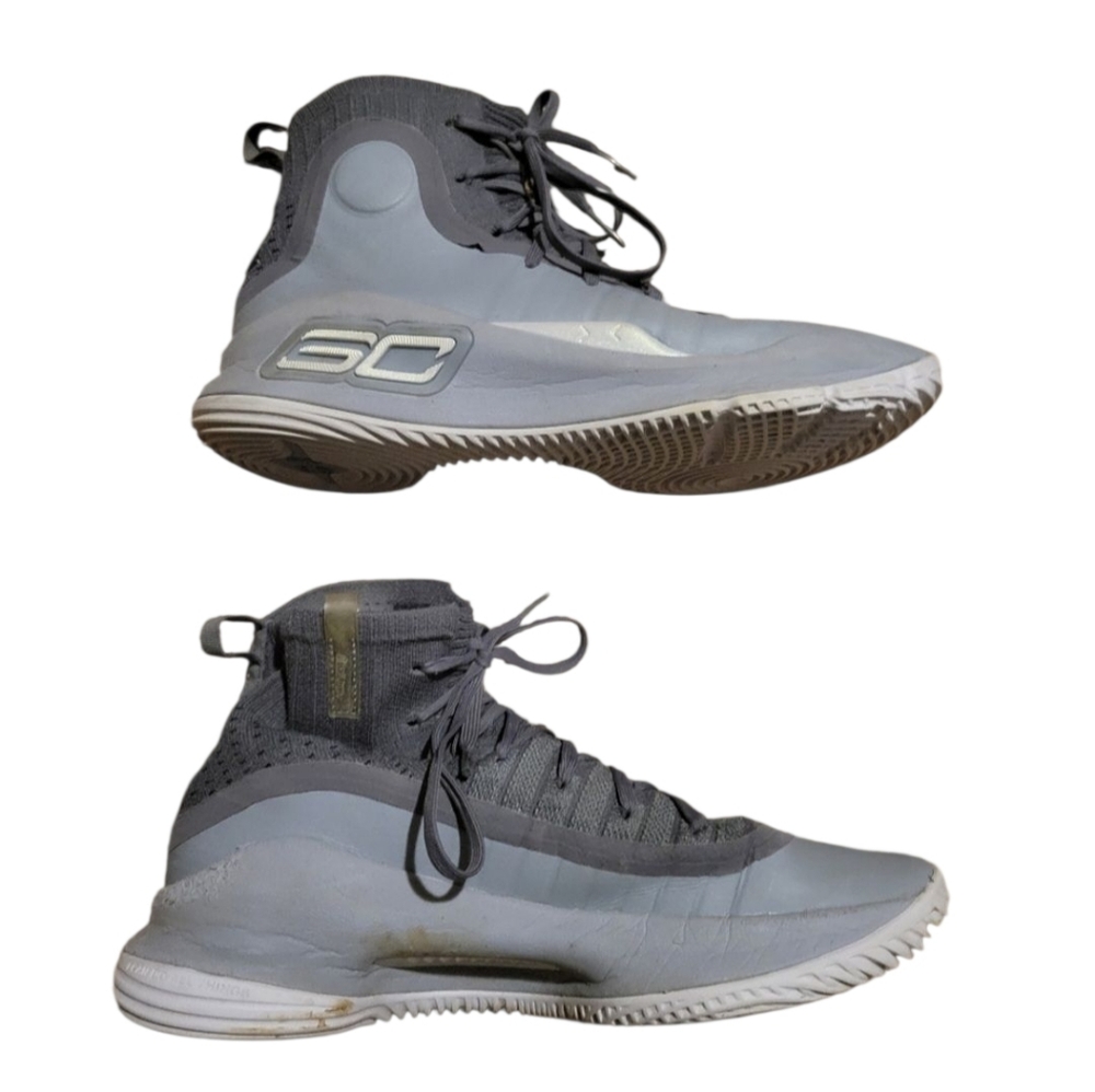 Mens UNDER ARMOUR CURRY 4 RETRO Gray Size 8